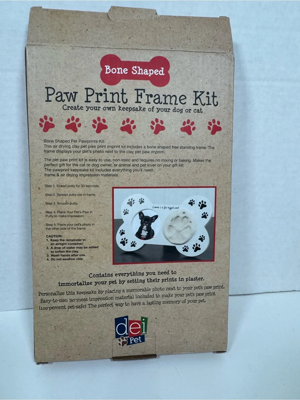Bone-Shaped Paw Print Frame Kit - White